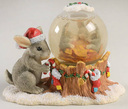 Charming Tails All Snug In Their Beds-Mini Water Globe - With Box