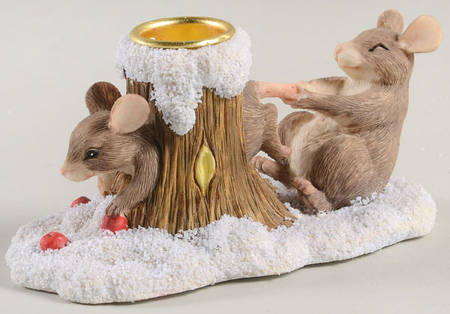 Charming Tails Treehole Candleholder - With Box-Bx559