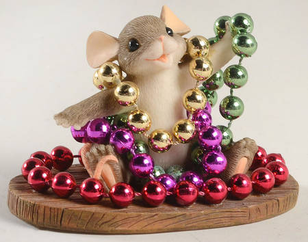 Charming Tails Mardi Gras Mouse - Boxed