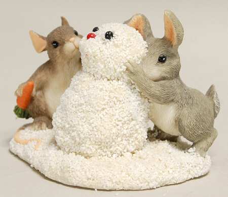 Charming Tails Building A Snowbunny Figurine - Boxed
