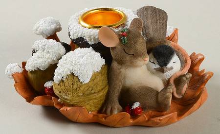 Charming Tails Silent Night-Candle Holder - Boxed