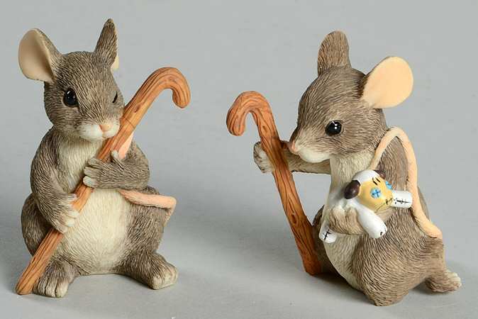 Squashville Christmas Pageant Shepherd's Set -Set Of 2 - Boxed