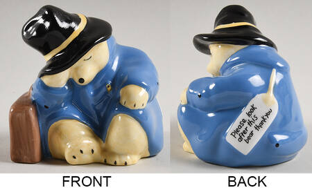 Paddington Bear Waits For A Train-Black Hat Blue Coat - No Box
