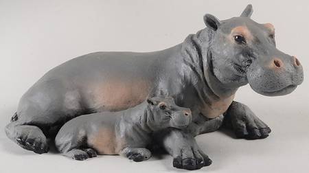 Animal Collection Hippo With Baby - Boxed