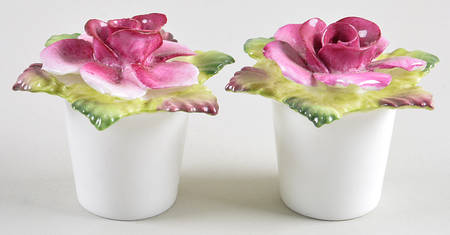 Coalport Florals Deep Pink Rose Salt & Pepper Shakers - No Box