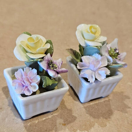 Coalport Florals Flowers In Square Pot - No Box