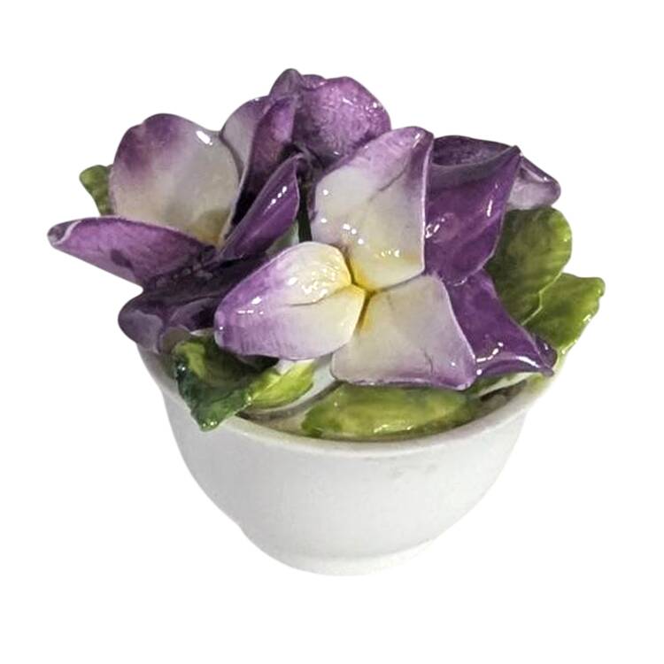 Coalport Florals Purple Violets In Small Pot - No Box