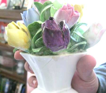 Coalport Florals Rose Flower Pot - Boxed