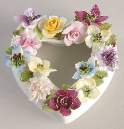 Coalport Florals Open Heart With Flowers - Boxed