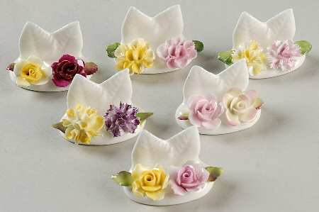 Coalport Florals Flower Placecard-Set/6-Color - No Box