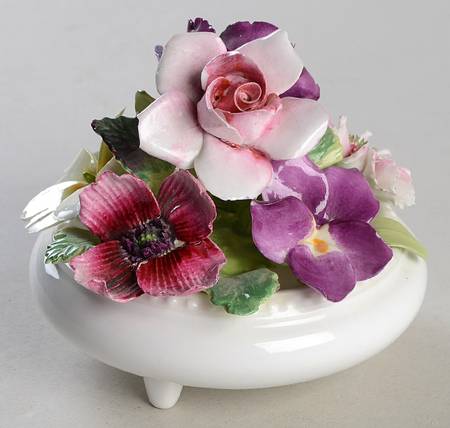 Crown Staffordshire Florals Roses Flower Pot - No Box
