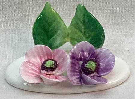 Crown Staffordshire Florals Place Card Holder-Hibiscus - Boxed