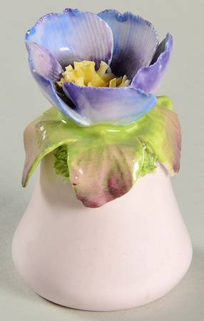 Crown Staffordshire Florals Purple Flower In Pink Pot - No Box