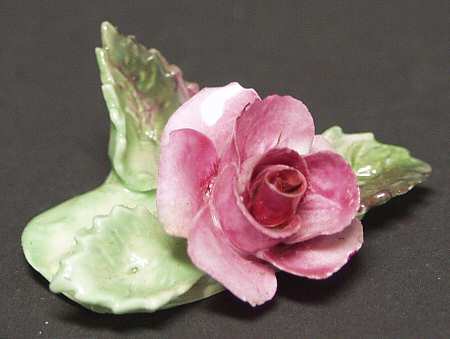 Crown Staffordshire Florals Place Card Holder-Pink Rose - Boxed