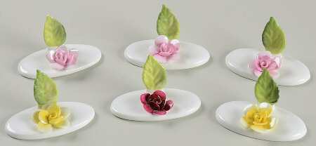 Crown Staffordshire Florals Place Card Holder-Set Of 6 - Boxed