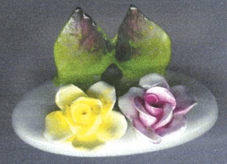 Crown Staffordshire Florals Place Card Holder-Roses - Boxed