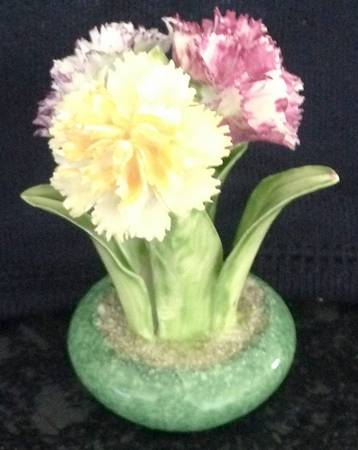 Crown Staffordshire Florals Carnations In Pot - No Box