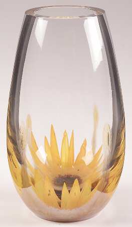 Caithness Museum Collection Sunflower Teardrop Vase - Boxed