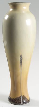Ebony Collection 12" Large Chinese Vase-Sand - With Box