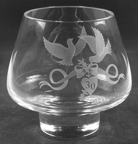 Occasions & Celebration Collection 6" 30th Anniversary Bowl-Clear - Boxed