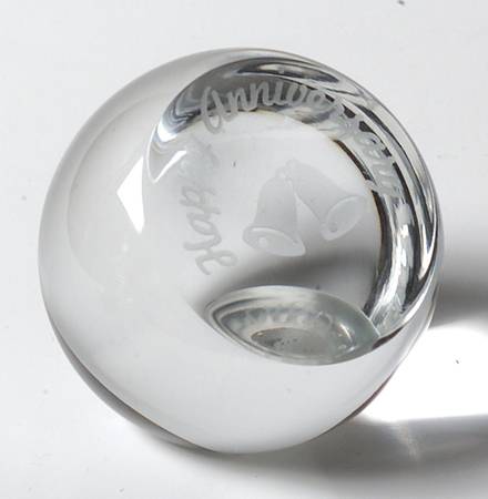 Occasions Paperweight Collection 1 3/4" Gems:Happy Anniversary-Silver - Boxed