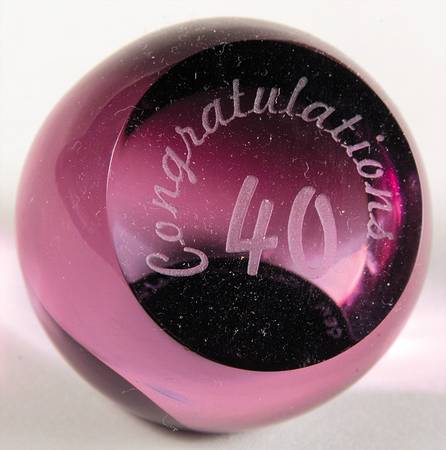 Occasions Paperweight Collection Gems:Congratulations 40th - Boxed