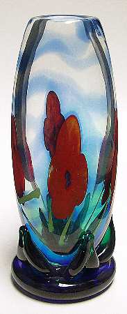 Caithness Giftware 8" Teardrop Vase-Poppy - Boxed
