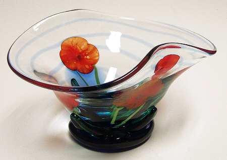 Caithness Giftware Large Oval Bowl-Poppy - Boxed