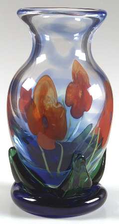Caithness Giftware Roman Vase-Poppy - Boxed
