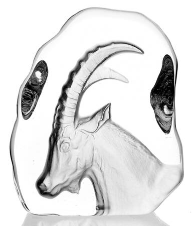 Animals & Figurines Rams Head Etched Paperweight - No Box