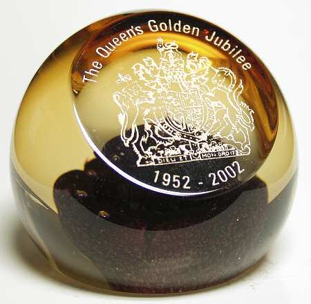 Golden Jubilee Collection Royal Arms Paperweight - Boxed