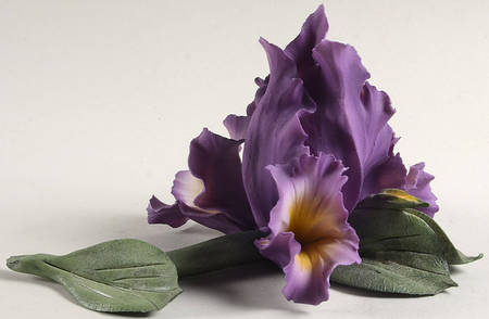 Capodimonte Giftware Purple & Yellow Orchid - No Box 108