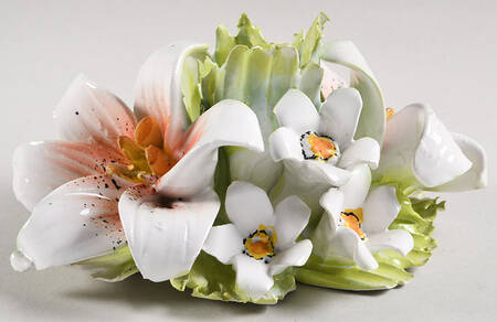 Capodimonte Giftware White Dogwoods Candleholder - No Box