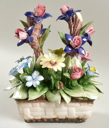 Capodimonte Giftware Floral Basket - No Box