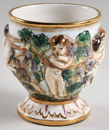 Capodimonte Giftware Cherubs, Goat, Grapes - No Box 233