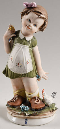 Capodimonte Giftware Girl With Chicken - No Box 258