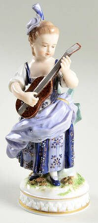 Capodimonte Giftware Girl Playing Stringed Instrument - No Box