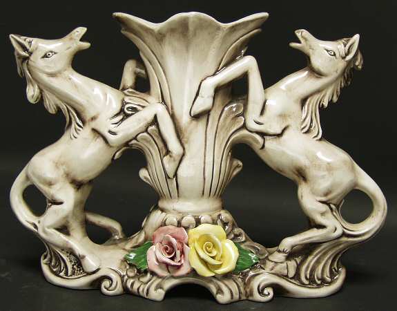 Capodimonte Giftware Pair Horse-Vase - No Box