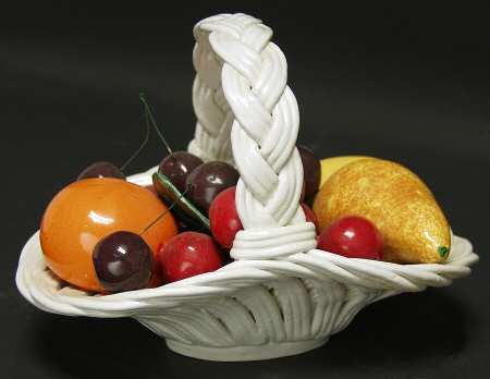 Capodimonte Giftware Basket Of Fruit - No Box