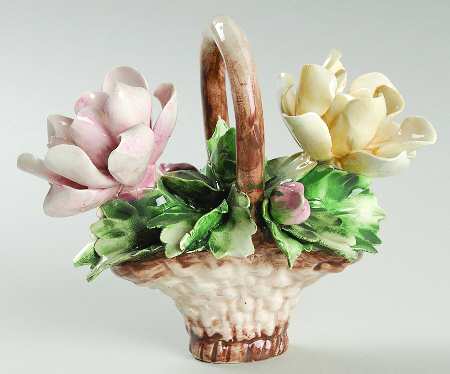 Capodimonte Giftware Floral Basket - No Box