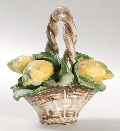 Capodimonte Giftware Basket Of Lemons - No Box