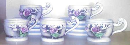 Capodimonte Giftware Floral Cup & Saucers - No Box