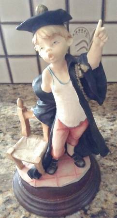 Capodimonte Giftware Boy In Black Robe - No Box