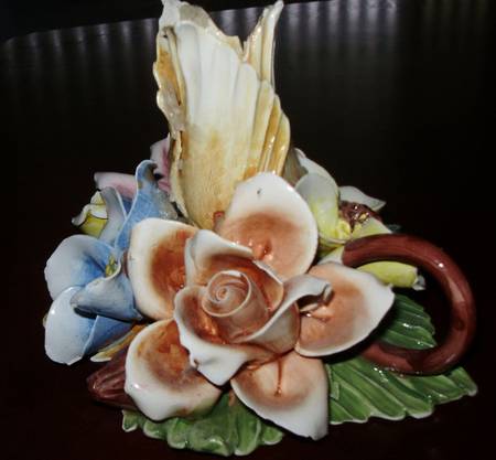 Capodimonte Giftware Floral Candle Holder - No Box