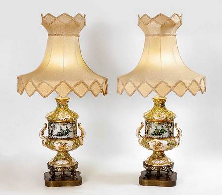 Capodimonte Giftware Floral Table Lamps - No Box