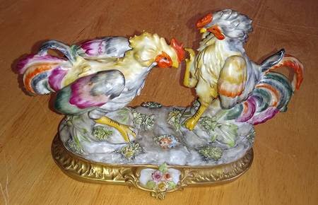 Capodimonte Giftware Fighting Cocks - No Box