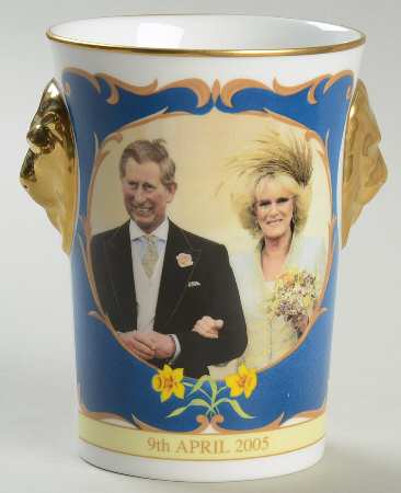 Caverswall Royalty Giftware Prince Charles & Camilla Wedding Beaker - Boxed