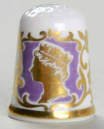 Caverswall Royalty Giftware Elizabeth Ii / Prince William Thimble - With Box