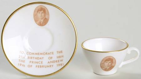 Caverswall Royalty Giftware Prince Andrew 21st Birthday-Cup/Sau Mini - Boxed