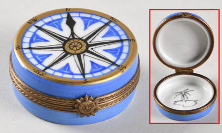 Chamart Exclusives Limoges Box Blue Compas - No Box